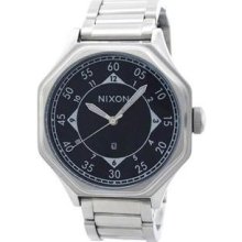 Men's Falcon Stainless Steel Case and Bracelet Black Dial Date