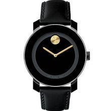 Men's Gold-Tone & Leather Watch