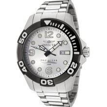 Men's Invicta 0444 Pro Diver Silver Dial Stainless Steel Swiss Quartz Watch