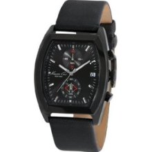 Men's KC1897 Dress Sport Black IP Barrel Case Chronograph