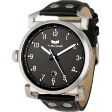 Men's OB3L006 Observer Leather Black Silver