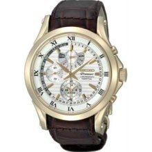 Men's Premier Chronograph Perpetual Stainless Steel Case Brown