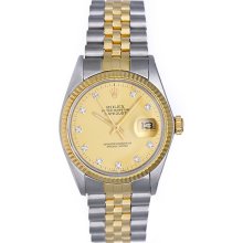 Men's Rolex Datejust Watch Diamond Dial 16013