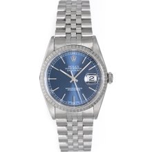 Men's Rolex Datejust Watch 16220 Blue Dial