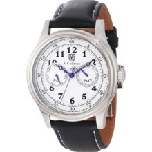 Men's SC0274 White Dial Black Leather