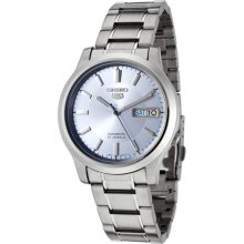 Men's Seiko 5 Automatic Light Blue Dial Stainless Steel