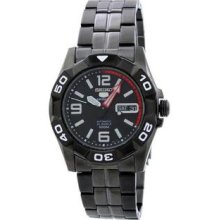 Men's Seiko 5 Sports Black Stainless Steel Case and Bracelet Black