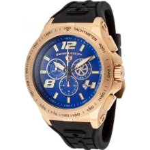 Men's Sprint Racer Chronograph Blue Dial Black Silicone ...