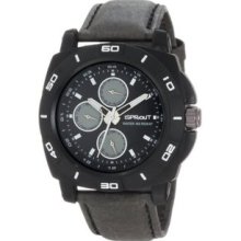 Men's ST/3600BKBKBK Water Resistant Multi-Function Dial Black Tyvek