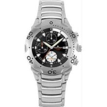 Men's Stainless Steel Black Dial