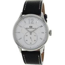 Men's Stainless Steel Case Silver Dial Leather