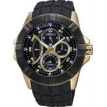 Men's Stainless Steel Case Black Dial Rubber Strap