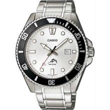 Men's Stainless Steel Case Quartz White Dial Black