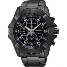 Men's Stainless Steel Case and Bracelet Black Dial