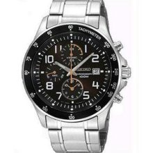 Men's Stainless Steel Chronograph Dark Brown