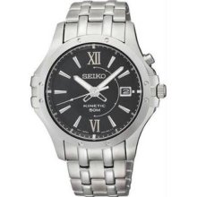 Men's Stainless Steel Kinetic Black Dial Date