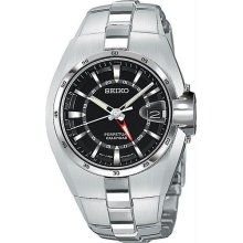 Men's Stainless Steel Perpetual Calendar Black Dial