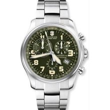 Men's Stainless Steel Quartz Chronograph Green Dial