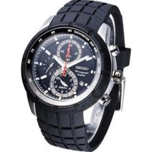 Men's Stainless Steel Quartz Chronograph Black Rubber