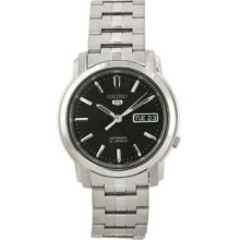 Men's Stainless Steel Seiko 5 Automatic Black