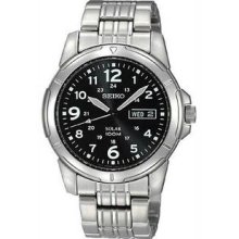 Men's Stainless Steel Solar Quartz Black