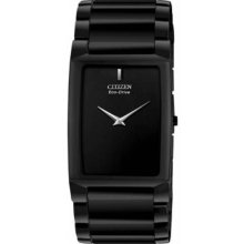 Men's Stiletto Eco-Drive Black Ceramic Case and Bracelet Black Dial