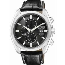 Men's Titanium Eco-Drive Chronograph Black Dial Sapphire