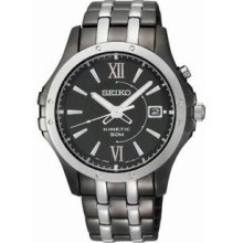 Men's Two Tone Stainless Steel Kinetic Black Dial Date
