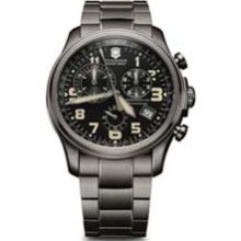 Men's Victorinox Swiss Army Infantry Vintage Chronograph Gunmetal PVD Stainless Steel Watch (Model: 241289) swiss army
