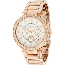 Michael Kors Watch, Womens Chronograph Parker Rose Gold-Tone Stainless