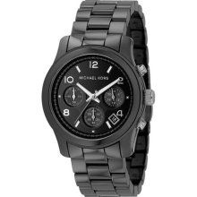 Michael Kors Women's Chronograph Black Dial Black Ceramic