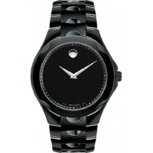 Movado Men's Black Stainless Steel Quartz Black Dial Silver Hands 0606536