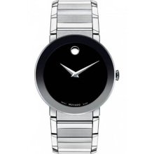 Movado Men's Stainless Steel Sapphire Black Museum Dial 0606092