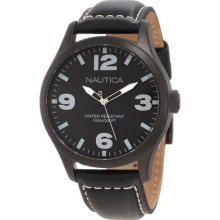 Nautica BFD 102 Black Leather Classic Men's watch #N13613G