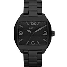 New FOSSIL Mens Roland Square Analog Matte Black Stainless Steel Bracelet Watch