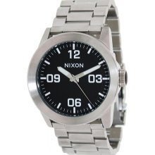 Nixon Men's Private A276000-00 Silver Stainless-Steel Quartz Watch with Black Dial