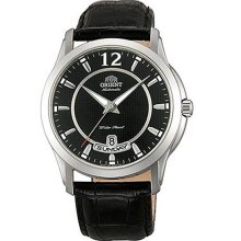 Orient Automatic Mens Black Leather Watch CEV0M002B EV0M002B