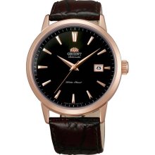 Orient ER27002B Men's Symphony Black Dial Rose Gold Tone Black Leather