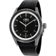 Oris Artix GT Day Date Black Dial Automatic Rubber Strap Mens Watch 735-7662-4154RS