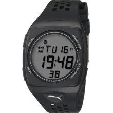 Puma Faas 300 Unisex Digital Watch With Lcd Dial Digital Display And Black Plastic Or Pu Strap Pu910991002