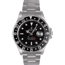 Rolex GMT-Master Men's Steel Watch Black Bezel 16700