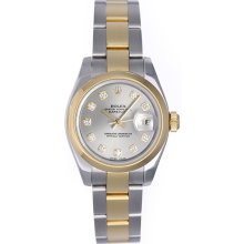 Rolex Ladies Datejust 2-Tone Watch 179163 Steel Dial