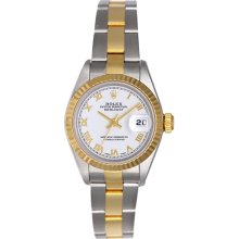 Rolex Ladies Datejust Steel & Gold Watch 79173 White Roman Dial