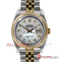 Rolex Men's New Style Datejust 2T 116233 MOP Diamond Jubilee Band