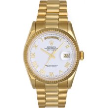 Rolex President Day-Date Men's Watch 118238 White Dial