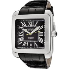 Rotary Men's 'Editions' Black Dial Black Leather Strap Automatic ...