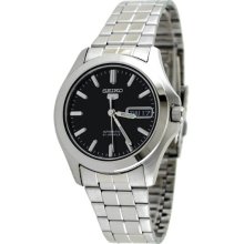 Seiko 5 Automatic Black Dial Link Bracelet