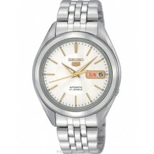 Seiko 5 Automatic Mens Watch White/Silver Dial with SNKL17