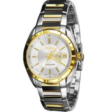 Seiko Automatic Two Tone Silver Dial Mens Dress Watch Srp176j1 Srp176