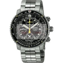 Seiko Men Flightmaster Pilot AlarmChrono Watch SNA411P1